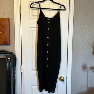 Express - Size L - Ribbed Black Midi Dress